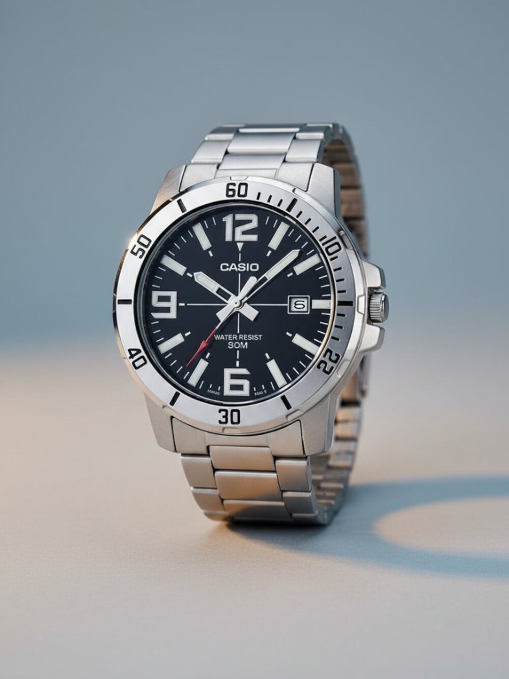 Watch for Men Enticer Stainless Steel Black Dial Casual Analog 50M Water Resist
